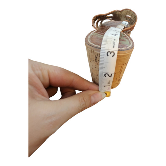 Sam Edelman Regis Slide Sandal brown cork wedge womens sz 9 leather upper - Picture 15 of 15